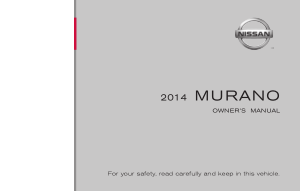 2014 Nissan MURANO Owner Manual